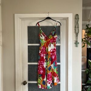 Jams World Vibrant Floral Midi Dress - Red, Green, Blue